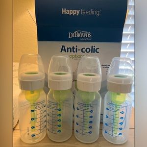 Four 4 oz Dr Brown Bottles